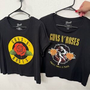 Women’s Guns N’ Roses Cropped Band Tee. Size Large. Selling together